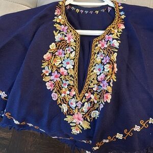 Hand Embroidered Poncho Kashmir